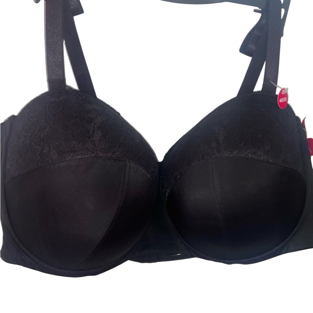 Ashley Stewart Black Butterfly Lace Bra Sz 46DDD